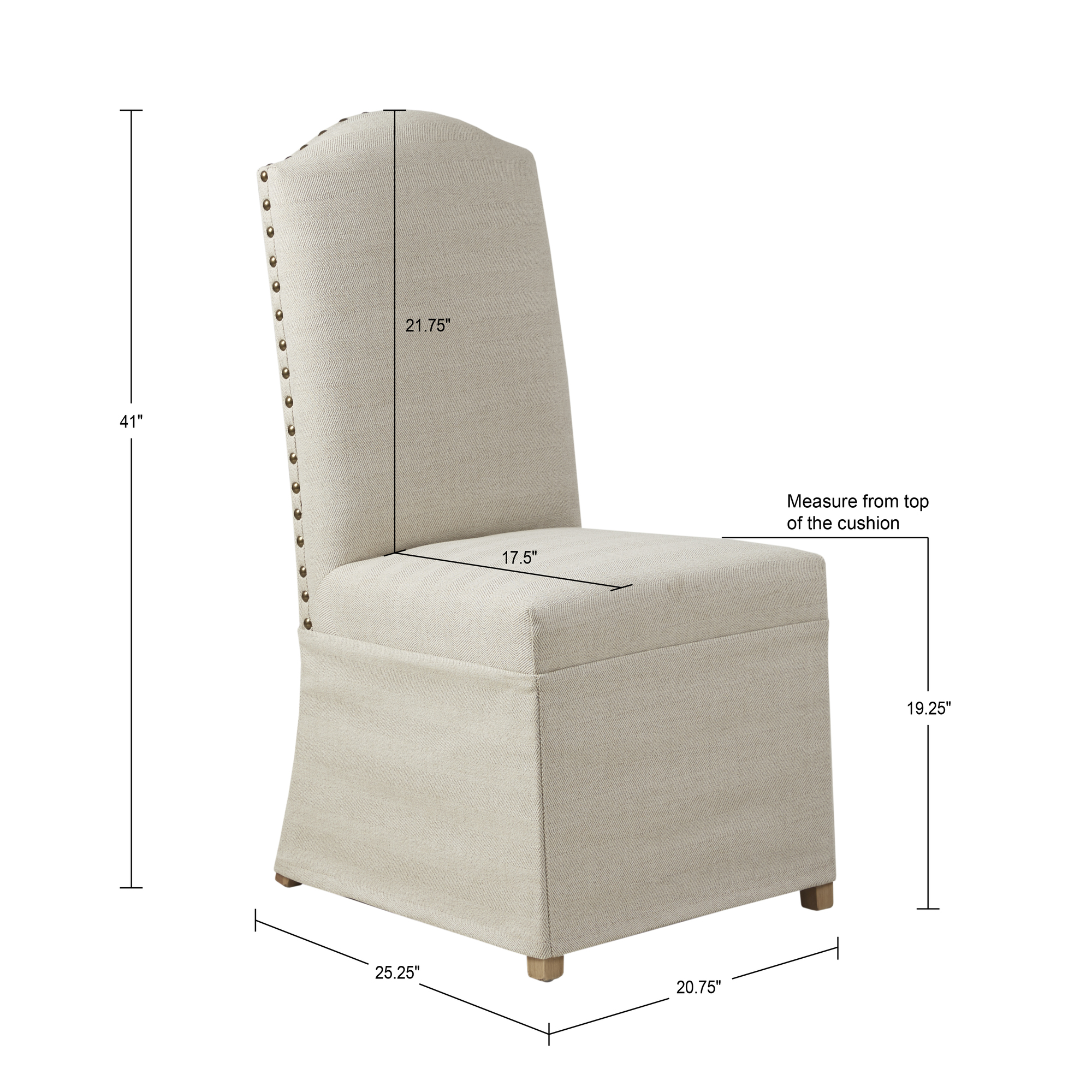 Foster Set of 2 High Back Dining Chairs with Skirts