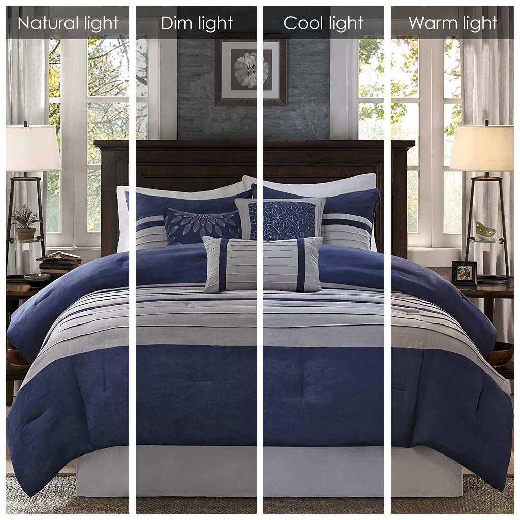 Palmer 7 Piece Pieced Faux Suede Comforter Set