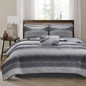 Saben Quilt Set with Cotton Bed Sheets from Madison Park Essentials in  Black. Saben Quilt Set with Cotton Bed Sheets from Madison Park Essentials in  Black. Saben Quilt Set with Cotton Bed Sheets from Madison Park Essentials in  Black. Saben Quilt Set with Cotton Bed Sheets from Madison Park Essentials in  Black. Saben Quilt Set with Cotton Bed Sheets from Madison Park Essentials in  Black.