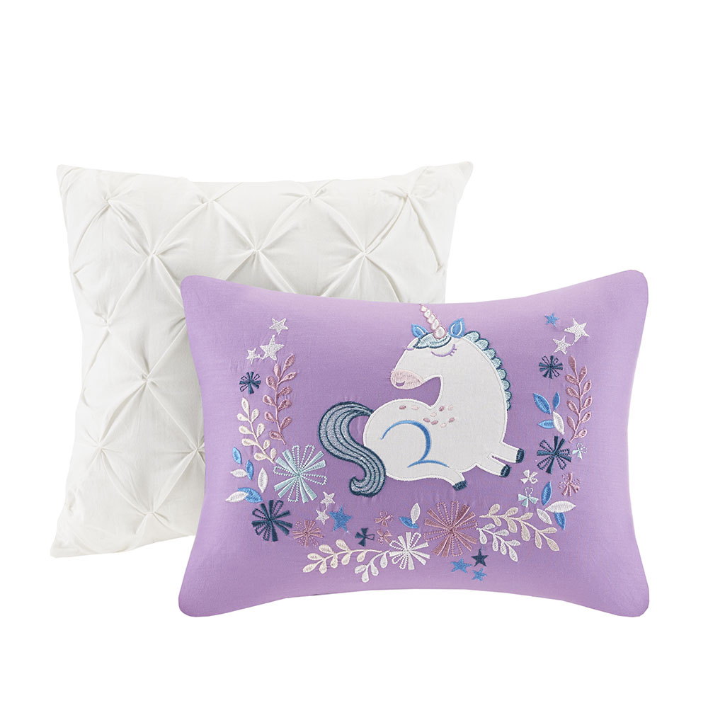 Lola Unicorn Reversible Cotton  Quilt Set with Throw Pillows