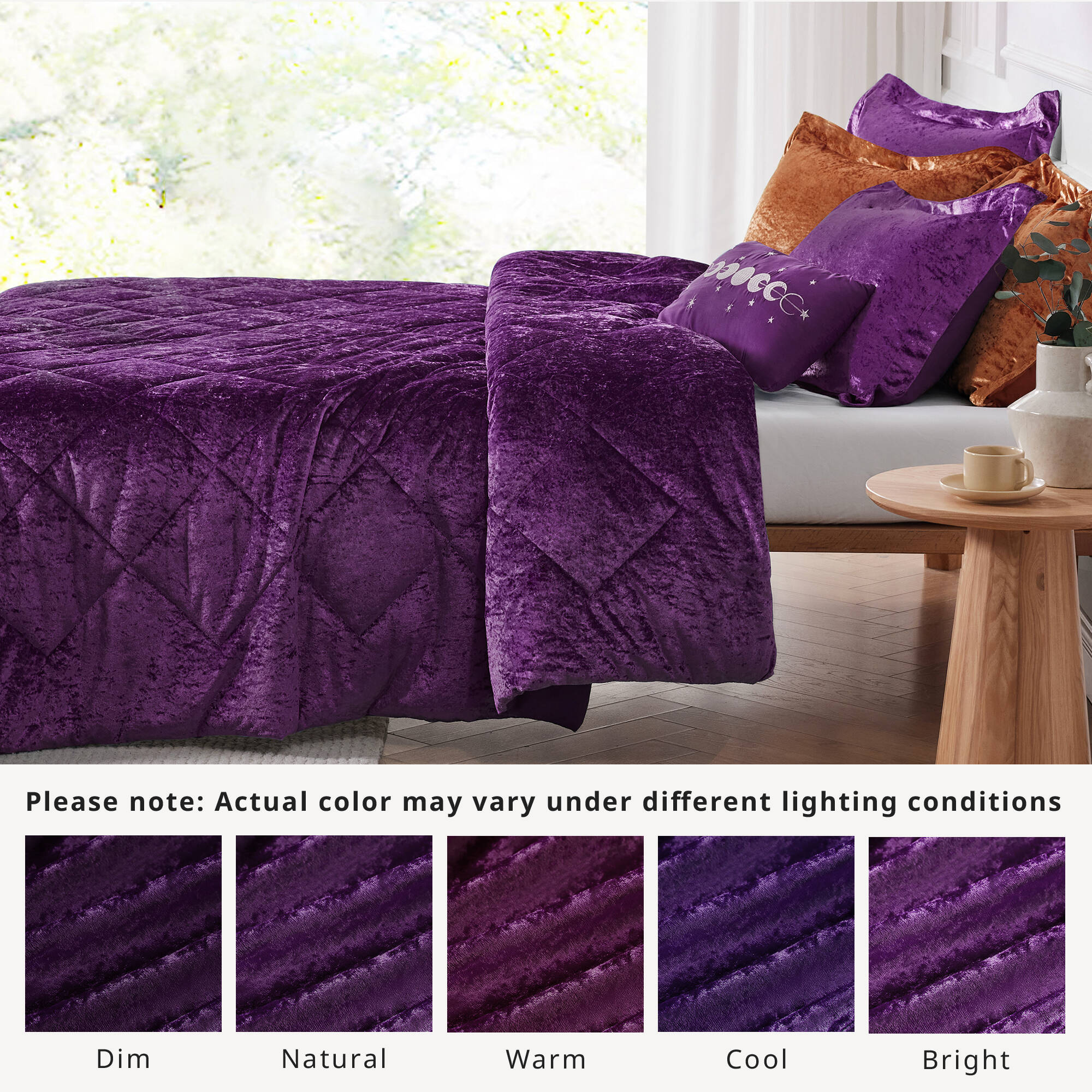Felicia Velvet Comforter Set with Throw Pillow