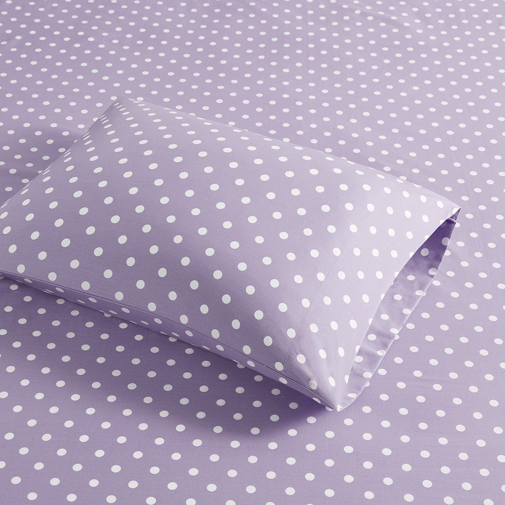 Polka Dot Printed 100% Cotton Sheet Set