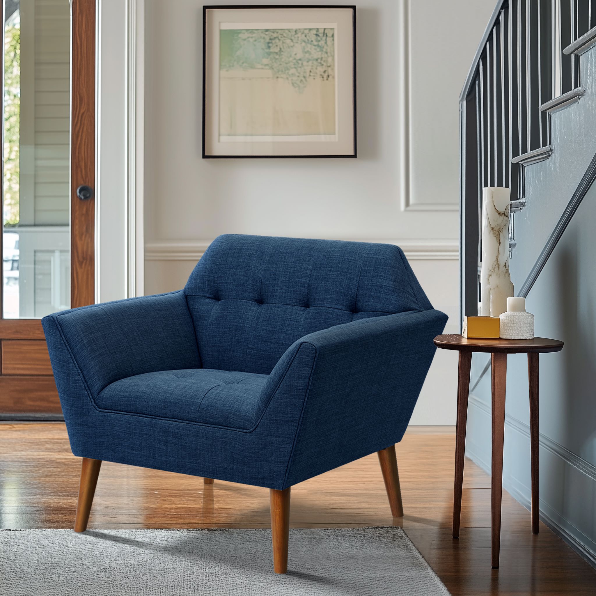 Newport Wide Mid-Century Modern Lounge Chair Set of 2