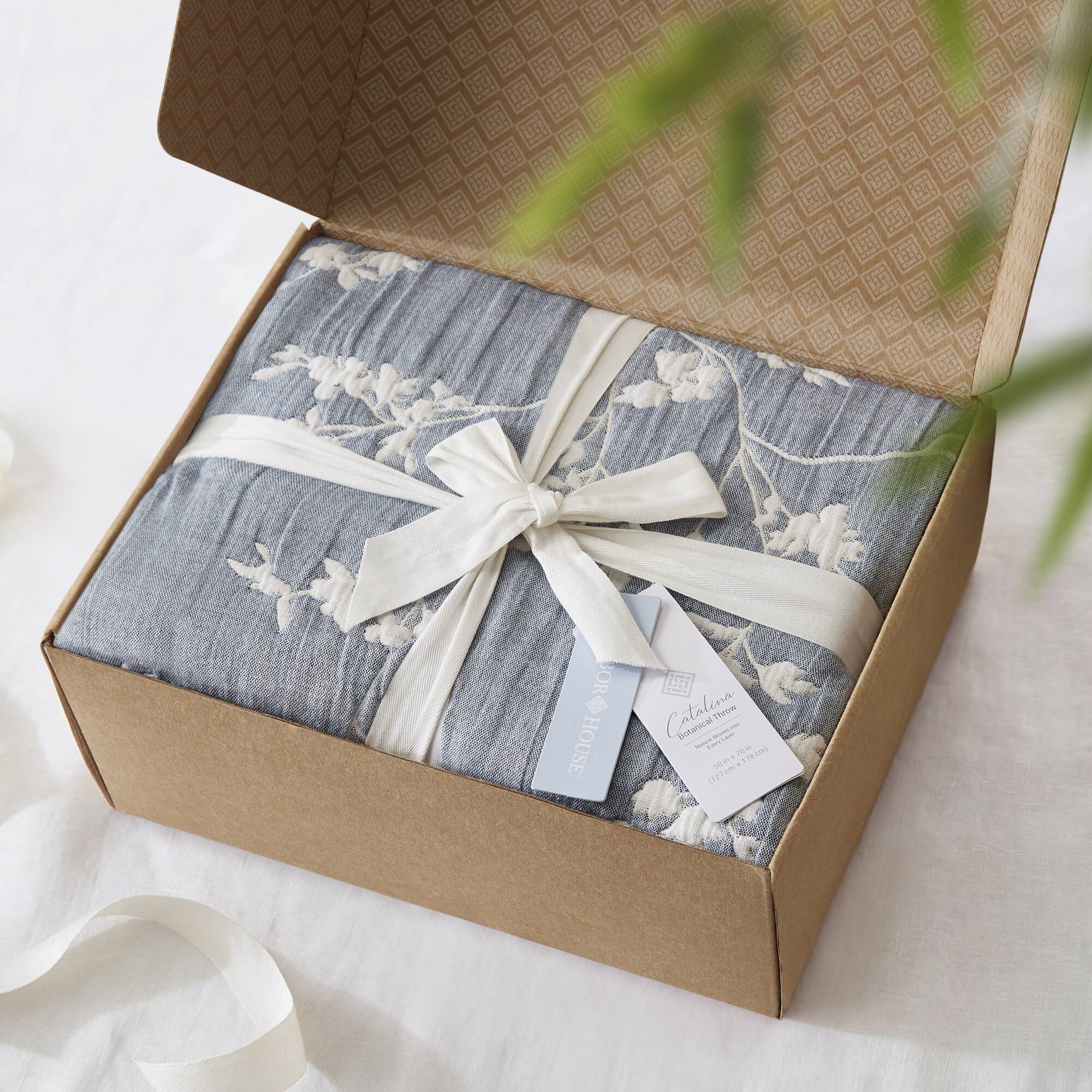 Catalina Botanical Cotton Jacquard Throw