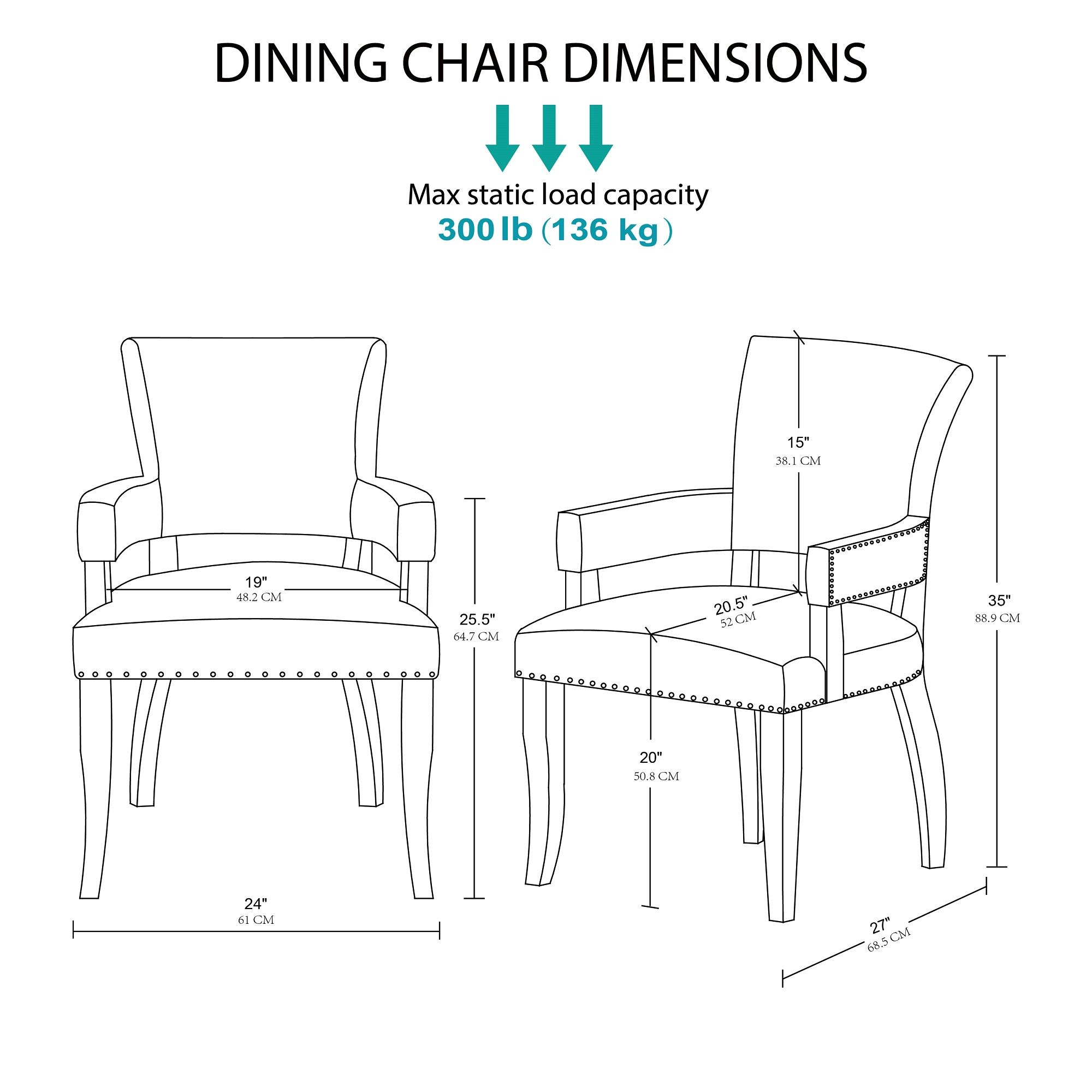 Dawson Upholstered Dining Chair with Padded Arm