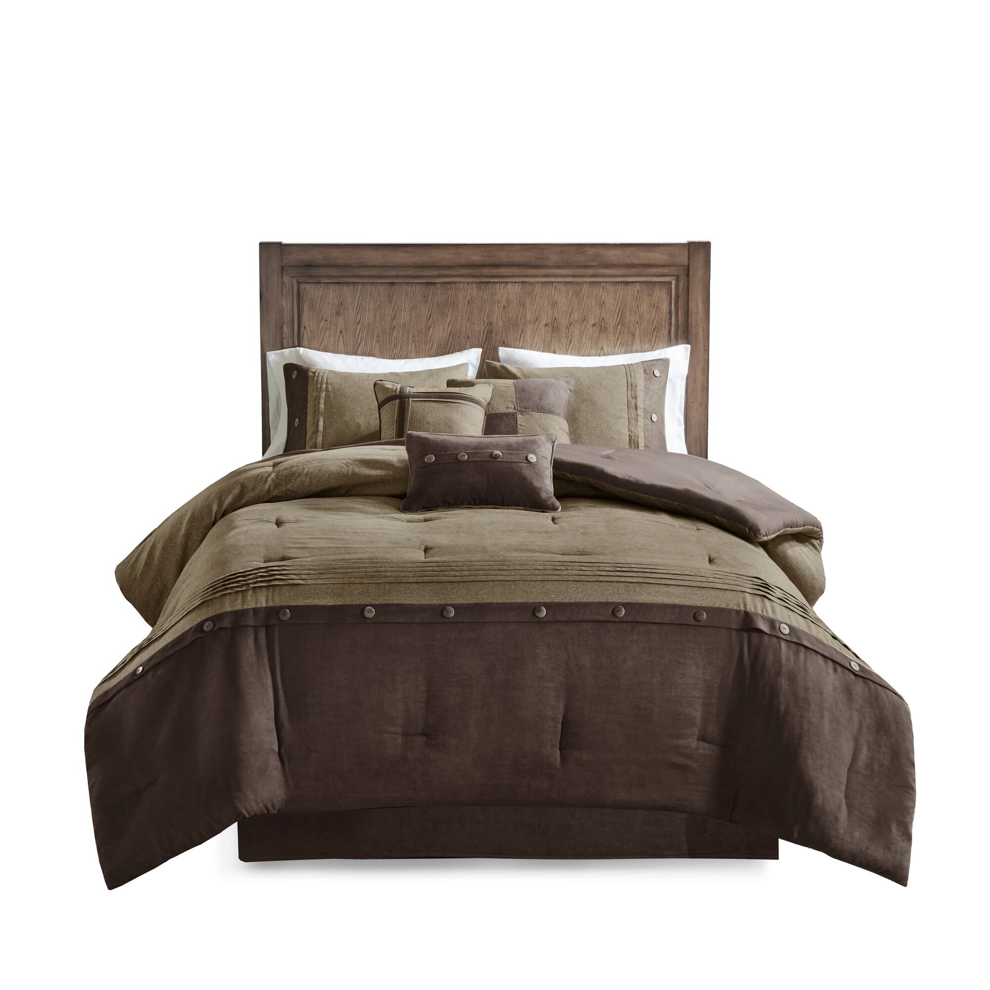 Boone 7 Piece Faux Suede Comforter Set