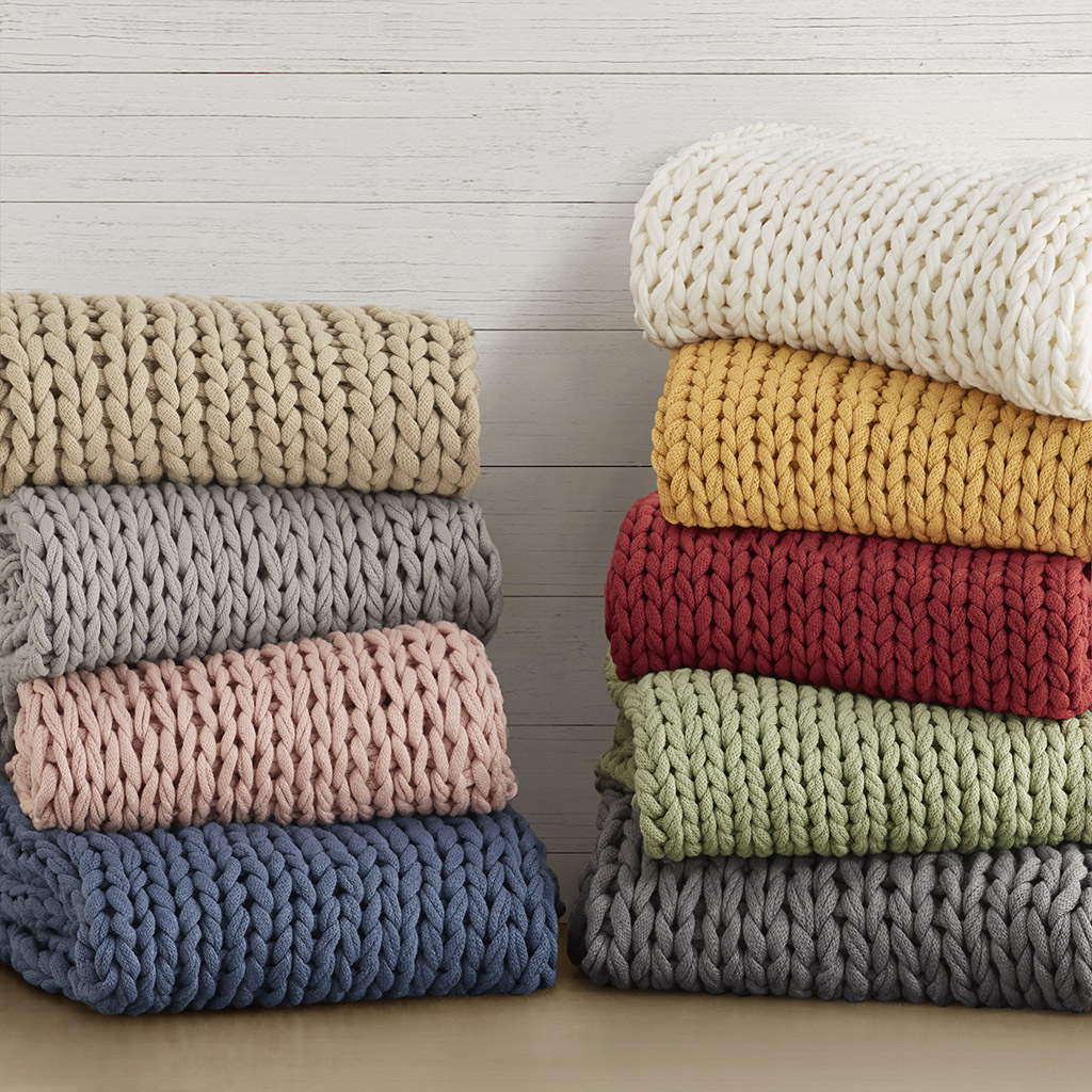 Chunky Double Knit Handmade Throw Blanket