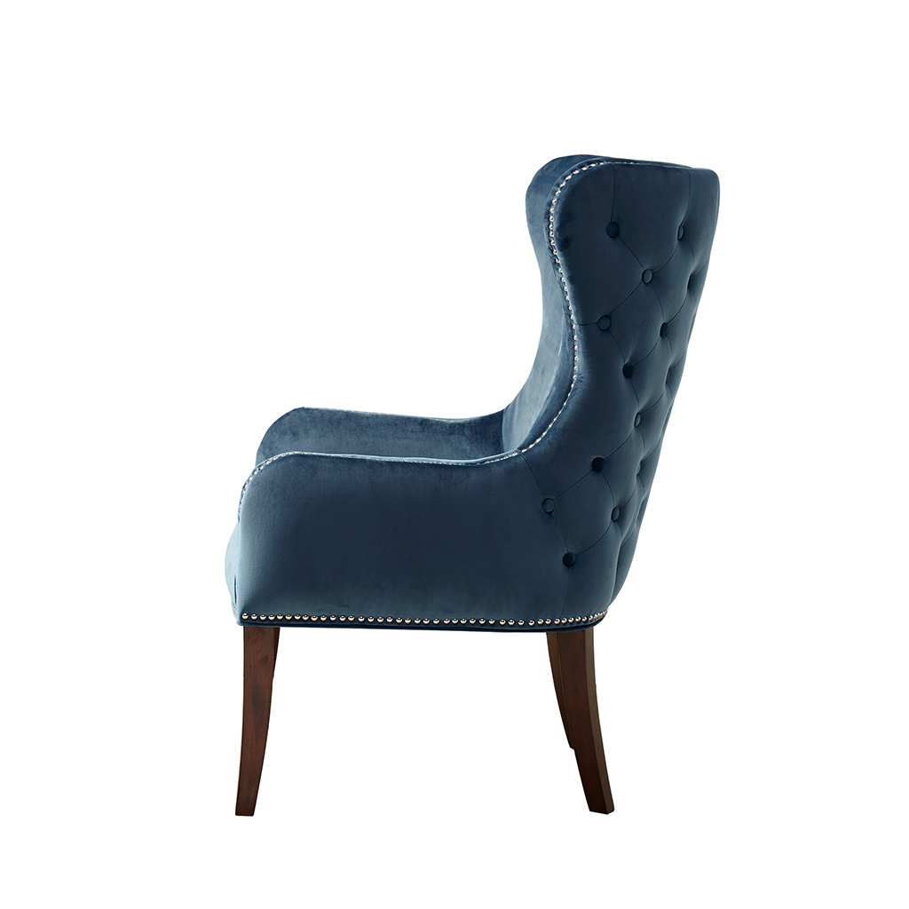 Hancock Button Tufted Wingback Accent Chair with Nailhead Trim