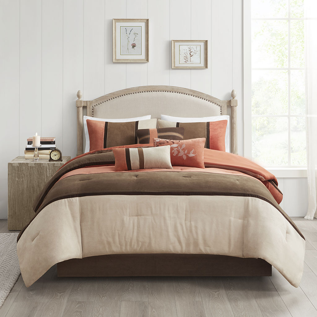 Palisades 7 Piece Faux Suede Comforter Set