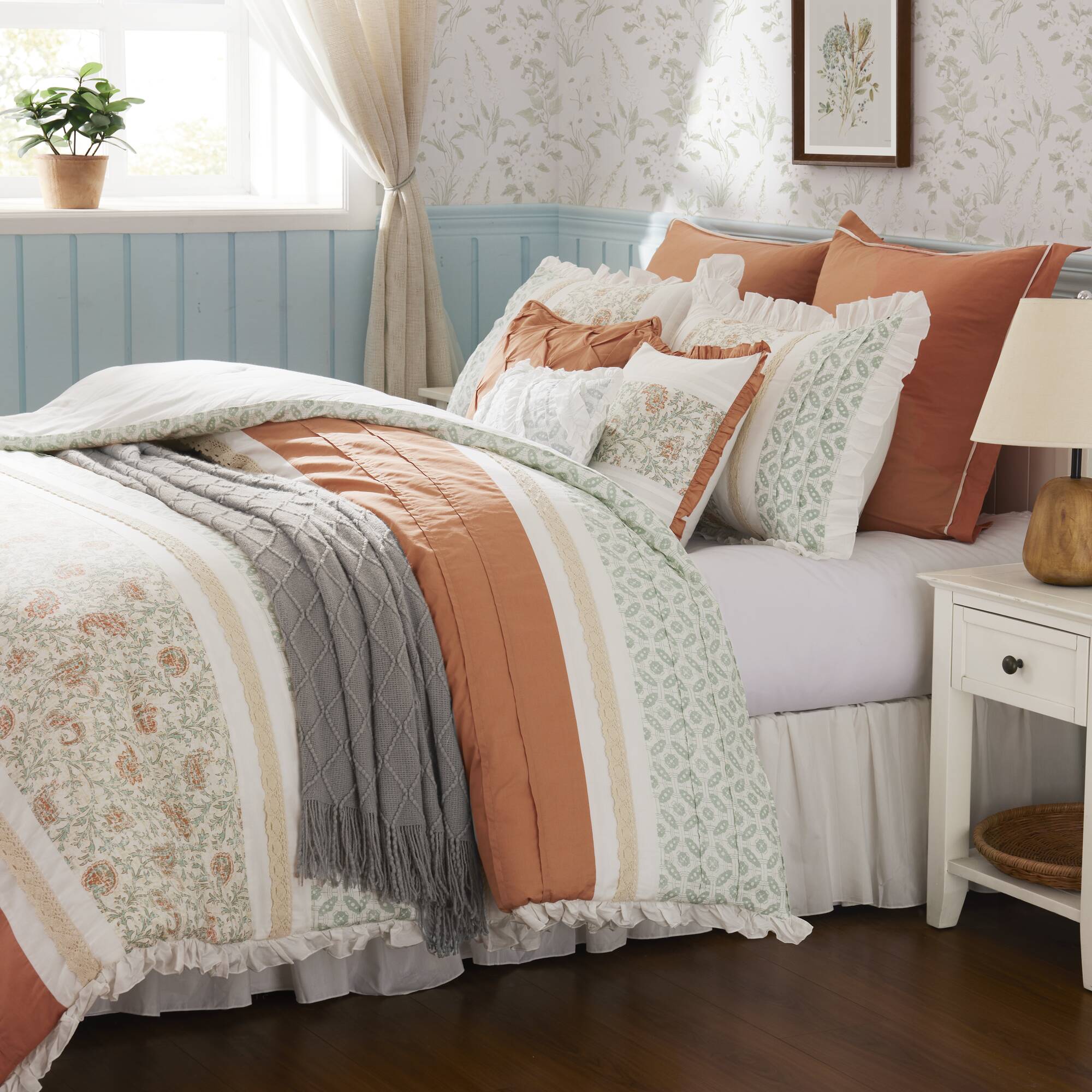 Dawn 9 Piece Cotton Percale Comforter Set