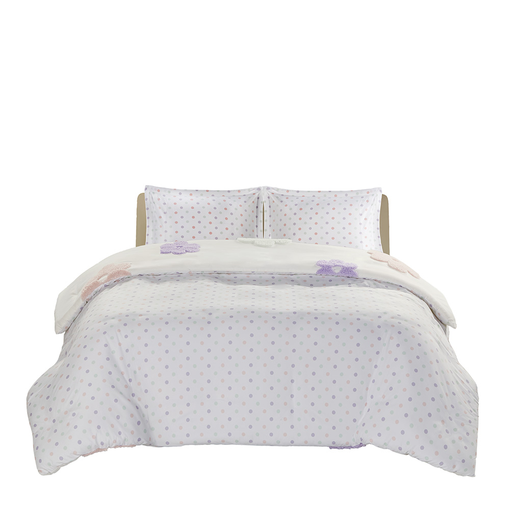 Gracie Floral Reversible Tufted Chenille Duvet Cover Set