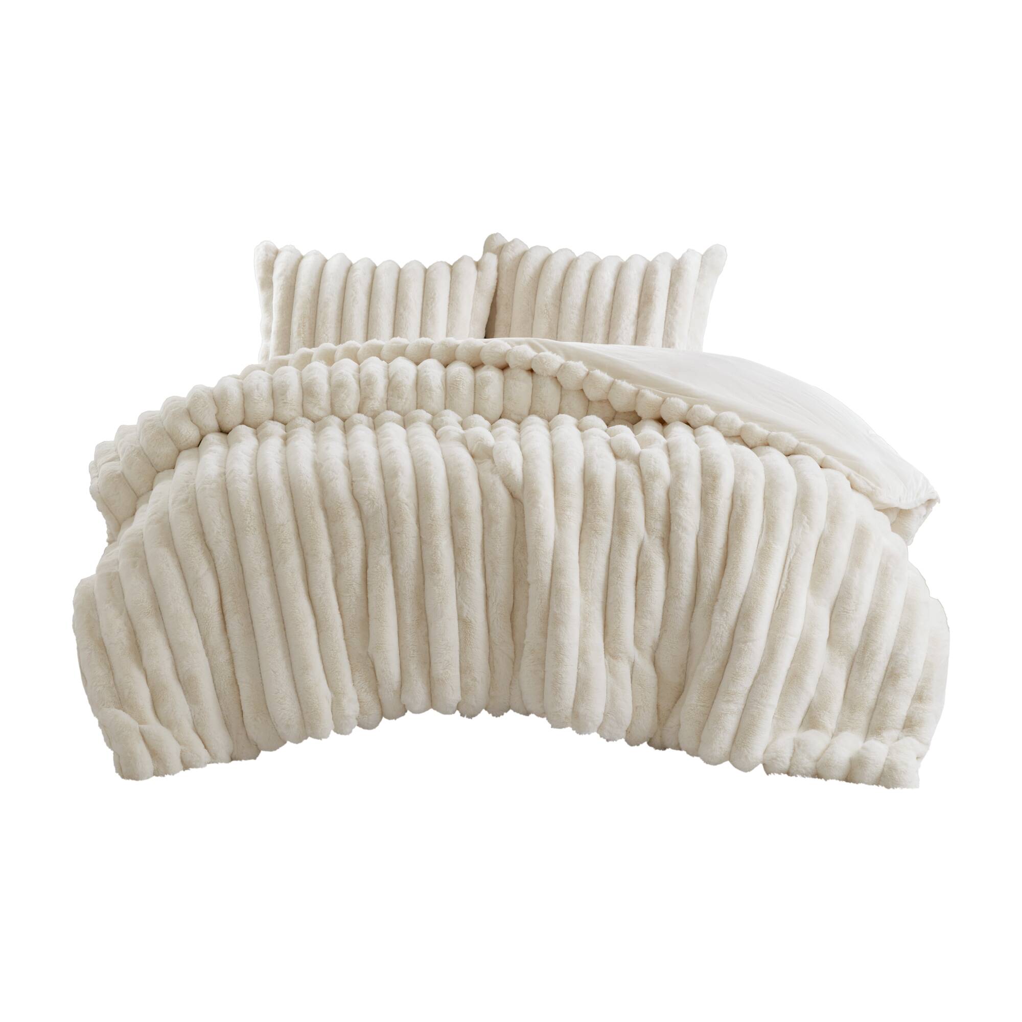Jasmine 3 Piece Faux Fur Comforter Set