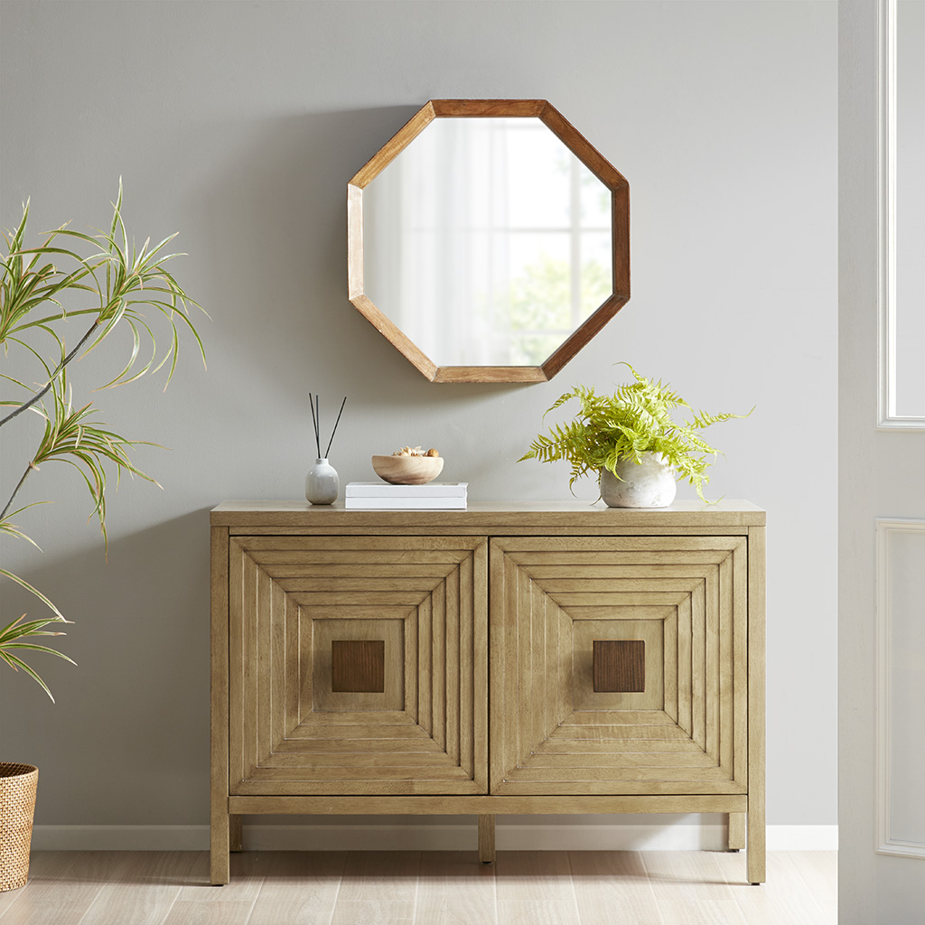 Paige Geometric 2-Door Storage Cabinet with Adjustable Shelves