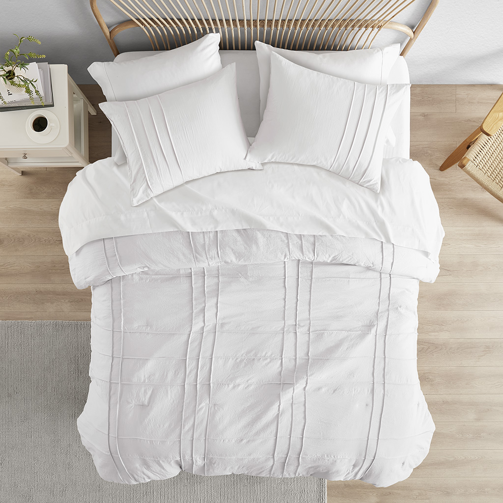 Walker Soft Washed Pleated Duvet Cover Set