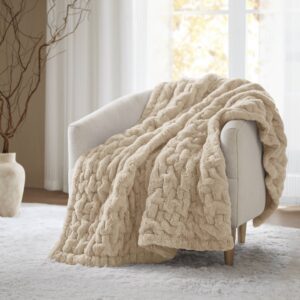 Ruched Fur Throw from Madison Park in  Tan. Ruched Fur Throw from Madison Park in  Tan. Ruched Fur Throw from Madison Park in  Tan. Ruched Fur Throw from Madison Park in  Tan. Ruched Fur Throw from Madison Park in  Tan.