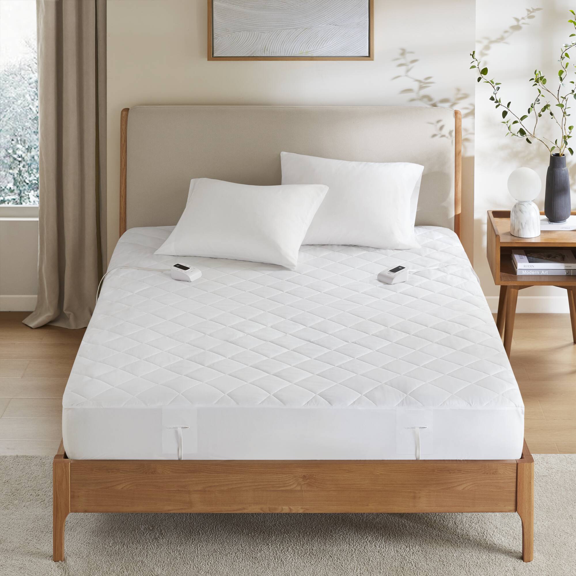 Microfiber Zoned Heated Mattress Pad