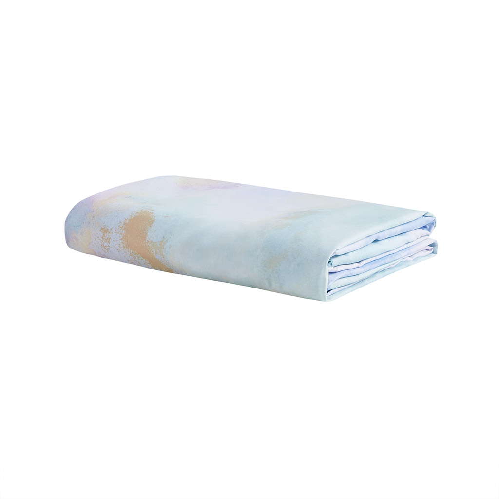 Cassiopeia Watercolor Tie Dye Printed Duvet Cover Set with Throw Pillow