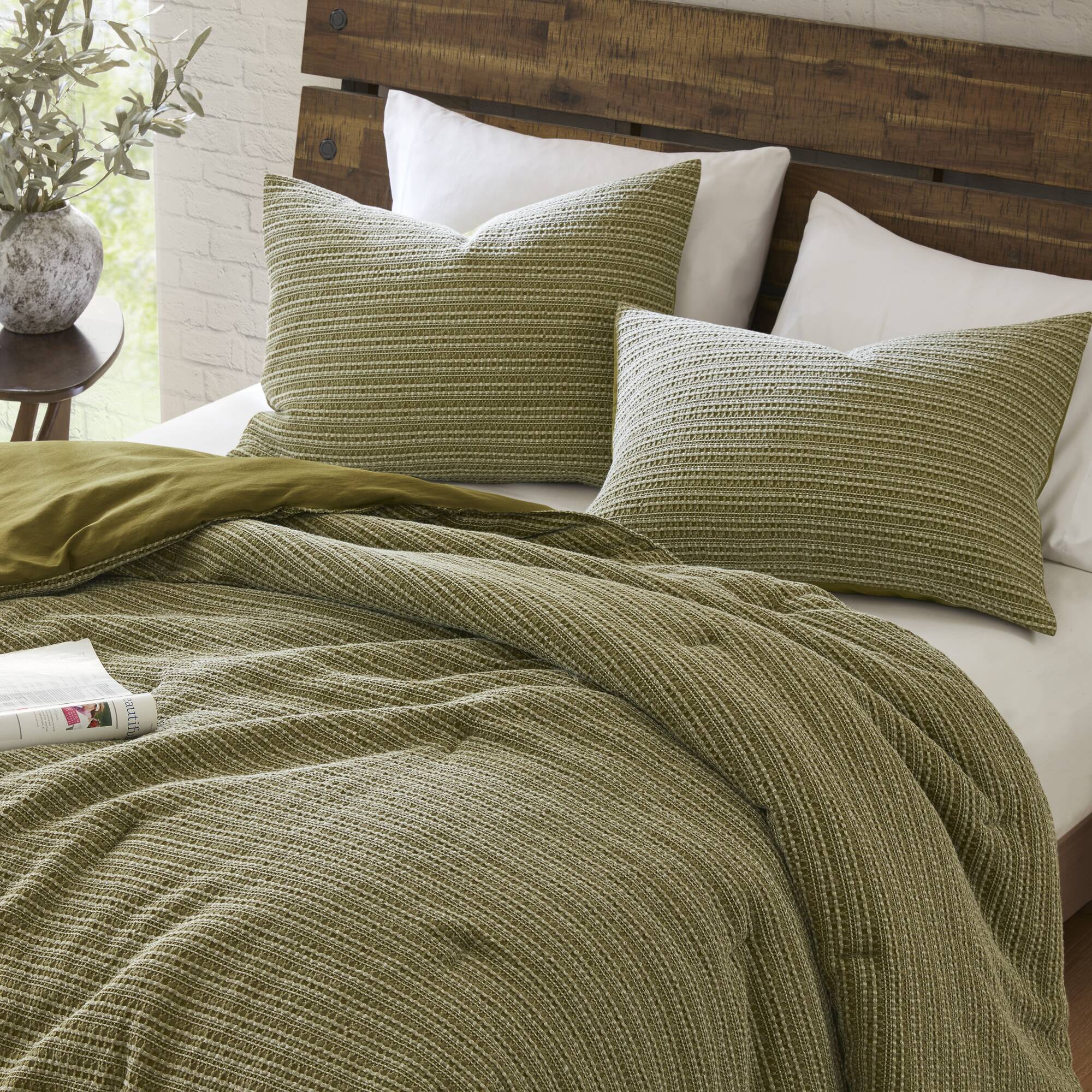 Lyon Waffle Washed Comforter Set