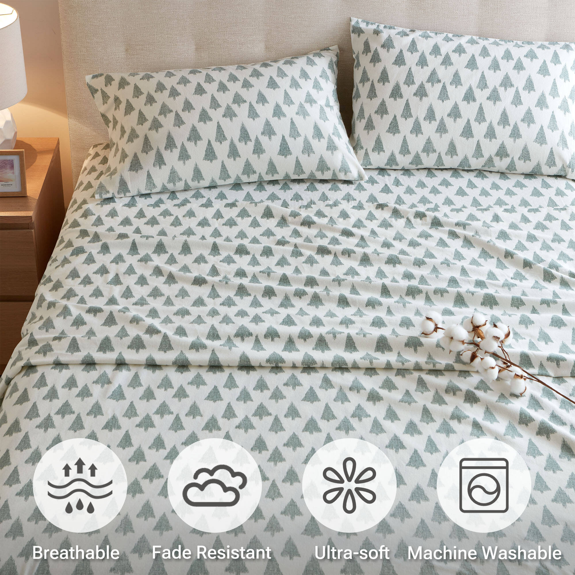 Cozy Cotton Flannel Printed Sheet Set