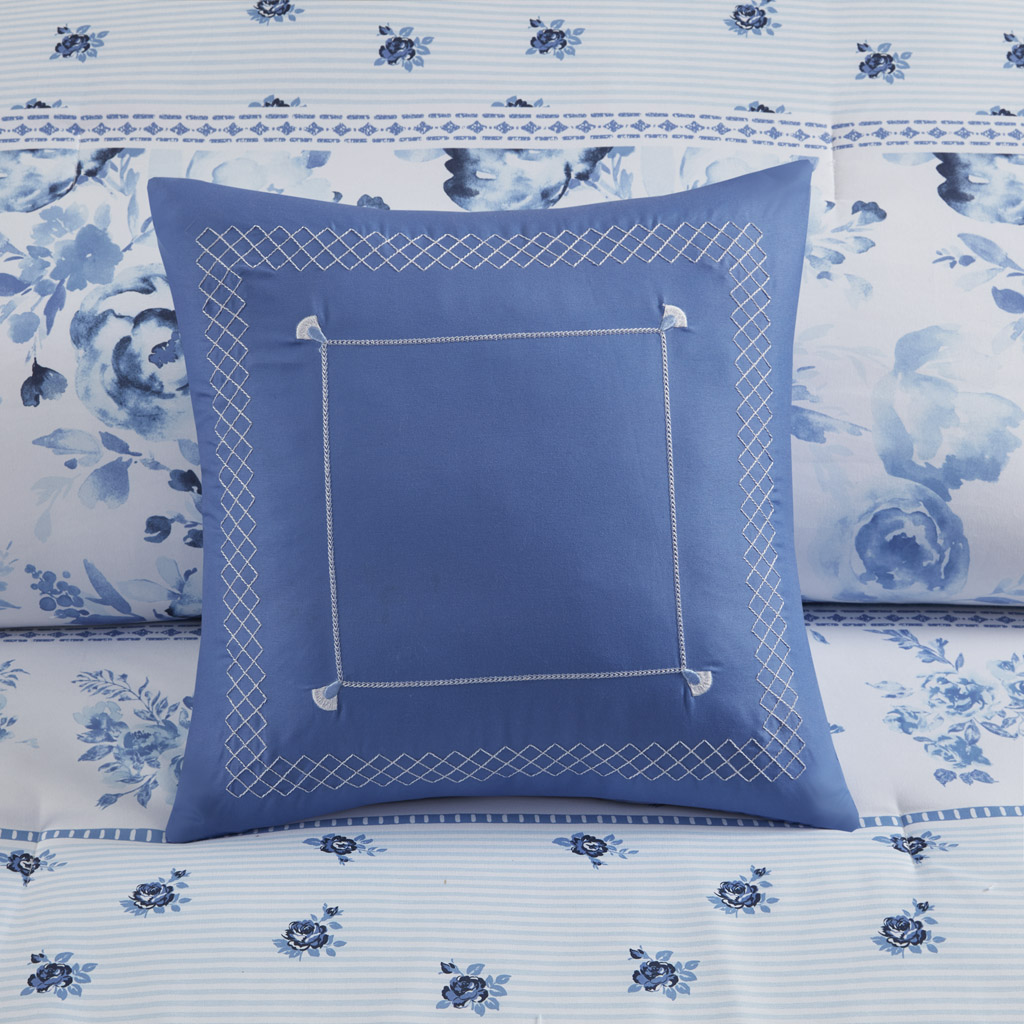 Christa Floral Striped Comforter Set