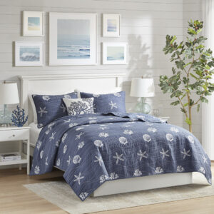 Seaside 4 Piece Cotton Reversible Embroidered Quilt Set with Throw Pillow from Harbor House Blue in  Navy. Seaside 4 Piece Cotton Reversible Embroidered Quilt Set with Throw Pillow from Harbor House Blue in  Navy. Seaside 4 Piece Cotton Reversible Embroidered Quilt Set with Throw Pillow from Harbor House Blue in  Navy. Seaside 4 Piece Cotton Reversible Embroidered Quilt Set with Throw Pillow from Harbor House Blue in  Navy. Seaside 4 Piece Cotton Reversible Embroidered Quilt Set with Throw Pillow from Harbor House Blue in  Navy.