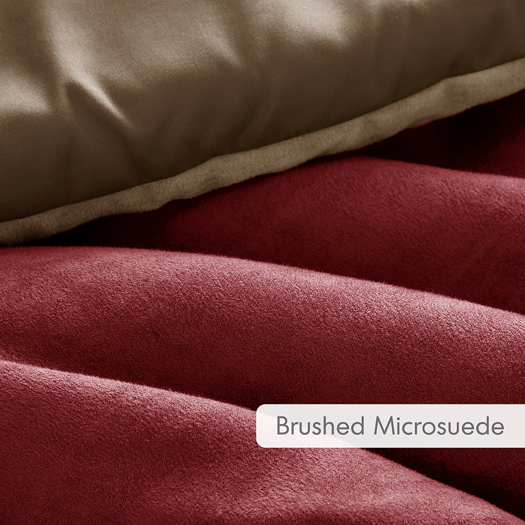 Highland Stripe Pieced Faux Suede Comforter Set