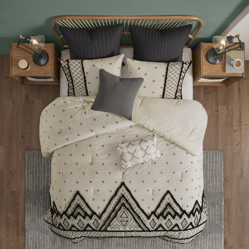 Marta 3 Piece Flax and Cotton Blended Comforter Set