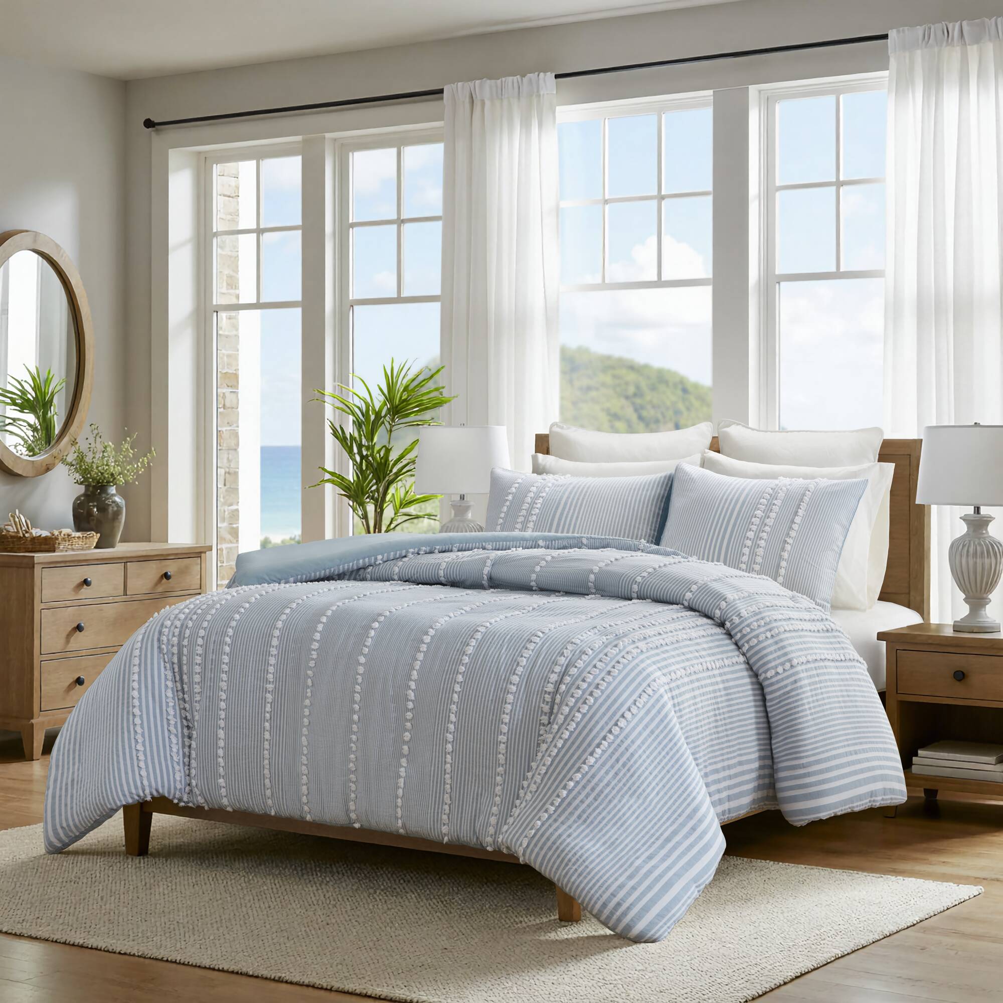 Anslee 3 Piece Cotton Yarn Dyed Duvet Cover Set
