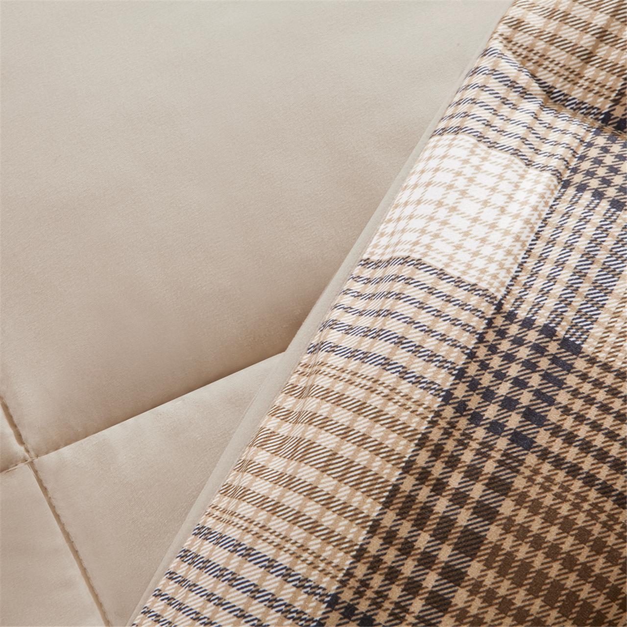Lumberjack Classic Quilting Soft and Cozy Microfiber Solid Reverse Down Alternative Comforter Set