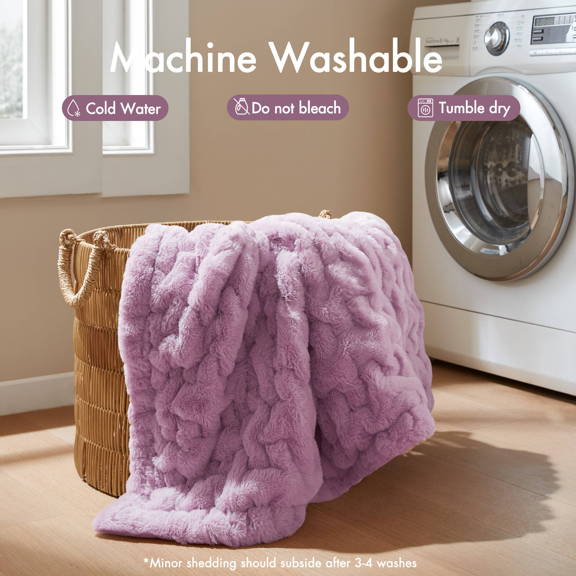 Ruched Fur Throw