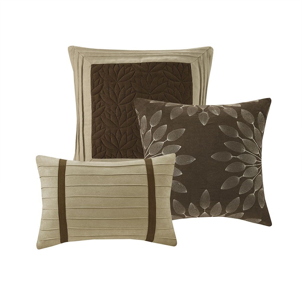 Palmer 7 Piece Pieced Faux Suede Comforter Set