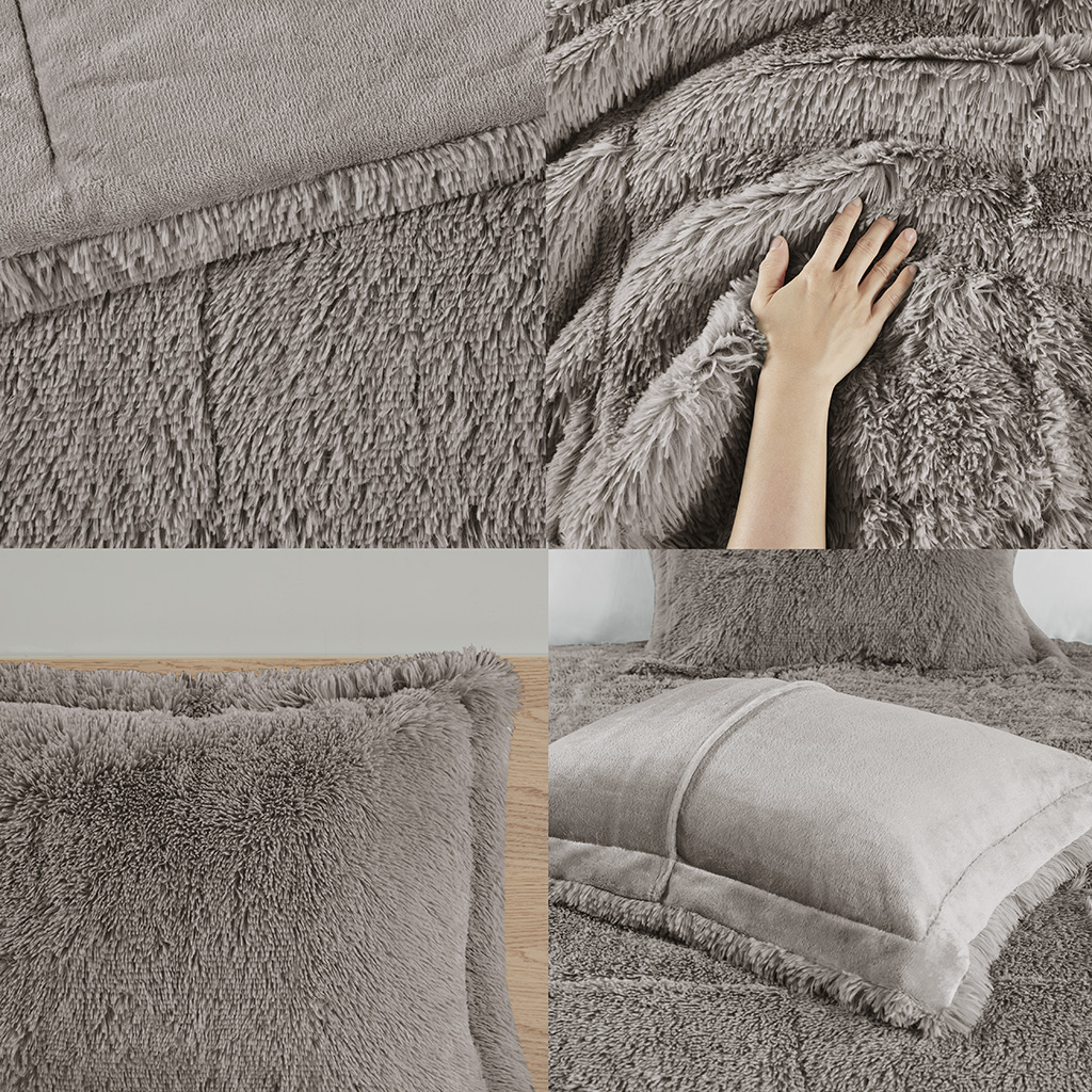 Malea Shaggy Faux Fur Comforter Mini Set