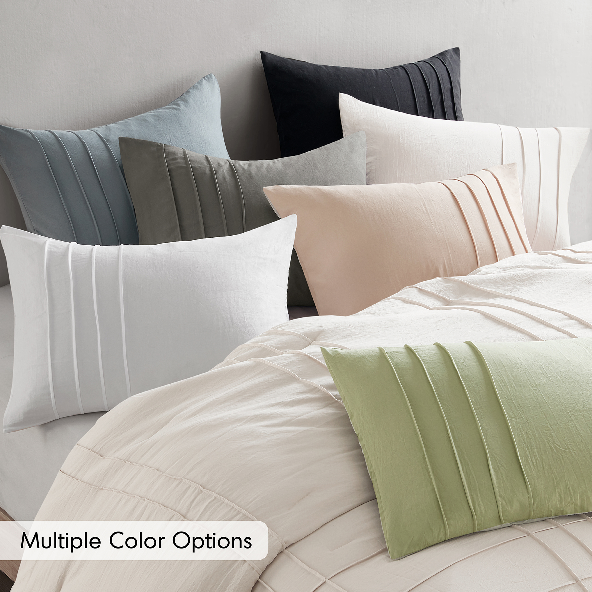 Walker Soft Washed Pleated Duvet Cover Set