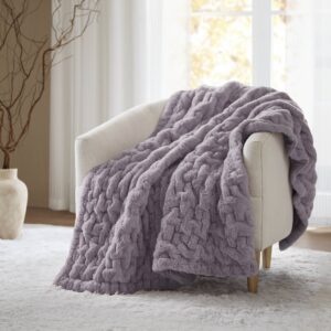 Ruched Fur Throw from Madison Park in  Lavender Gray. Ruched Fur Throw from Madison Park in  Lavender Gray. Ruched Fur Throw from Madison Park in  Lavender Gray. Ruched Fur Throw from Madison Park in  Lavender Gray. Ruched Fur Throw from Madison Park in  Lavender Gray.