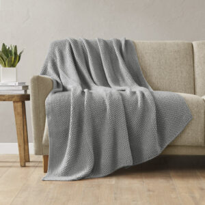 Bree Knit Throw from INK+IVY in  Grey. Bree Knit Throw from INK+IVY in  Grey. Bree Knit Throw from INK+IVY in  Grey. Bree Knit Throw from INK+IVY in  Grey. Bree Knit Throw from INK+IVY in  Grey.
