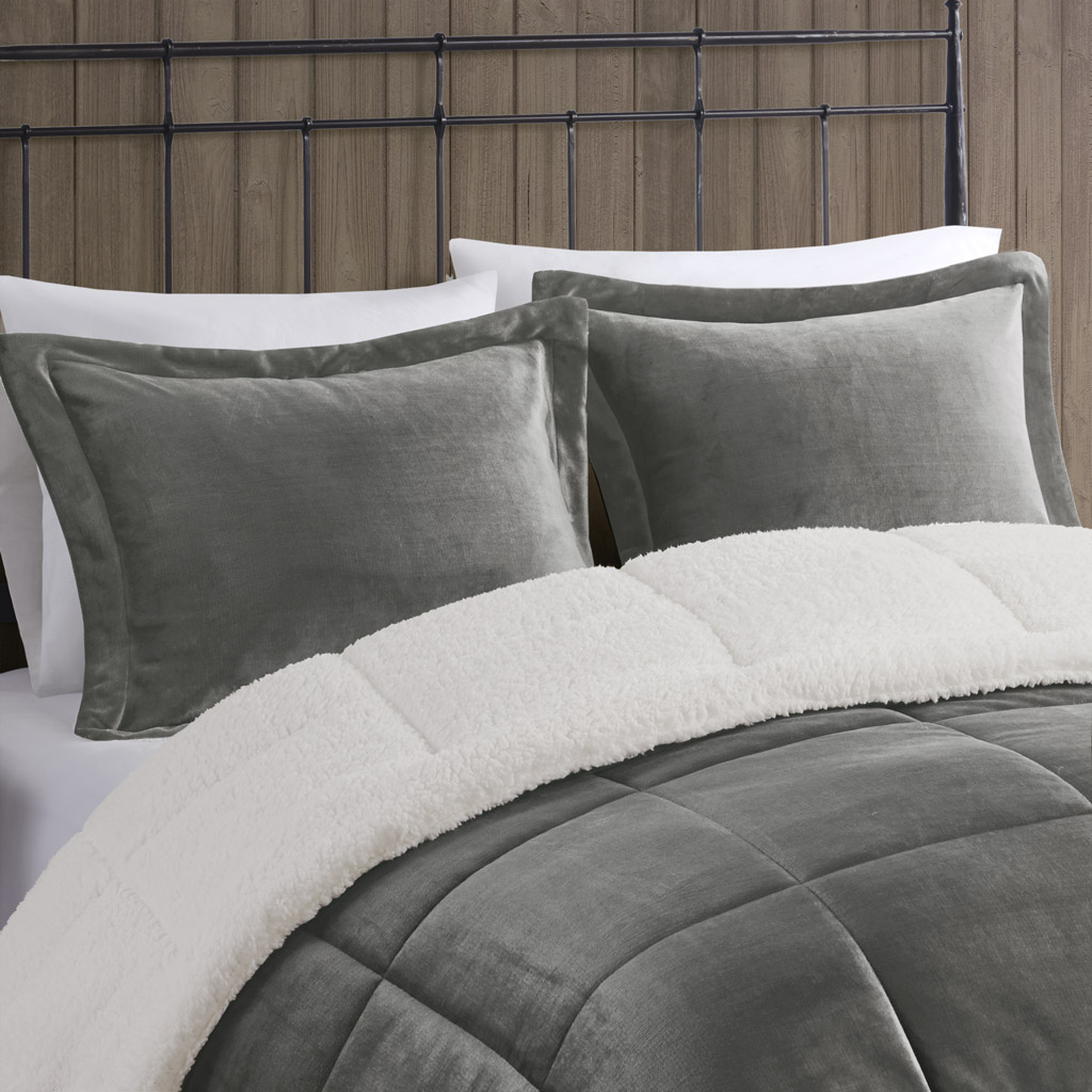 Alton Plush to Sherpa Down Alternative Comforter Set
