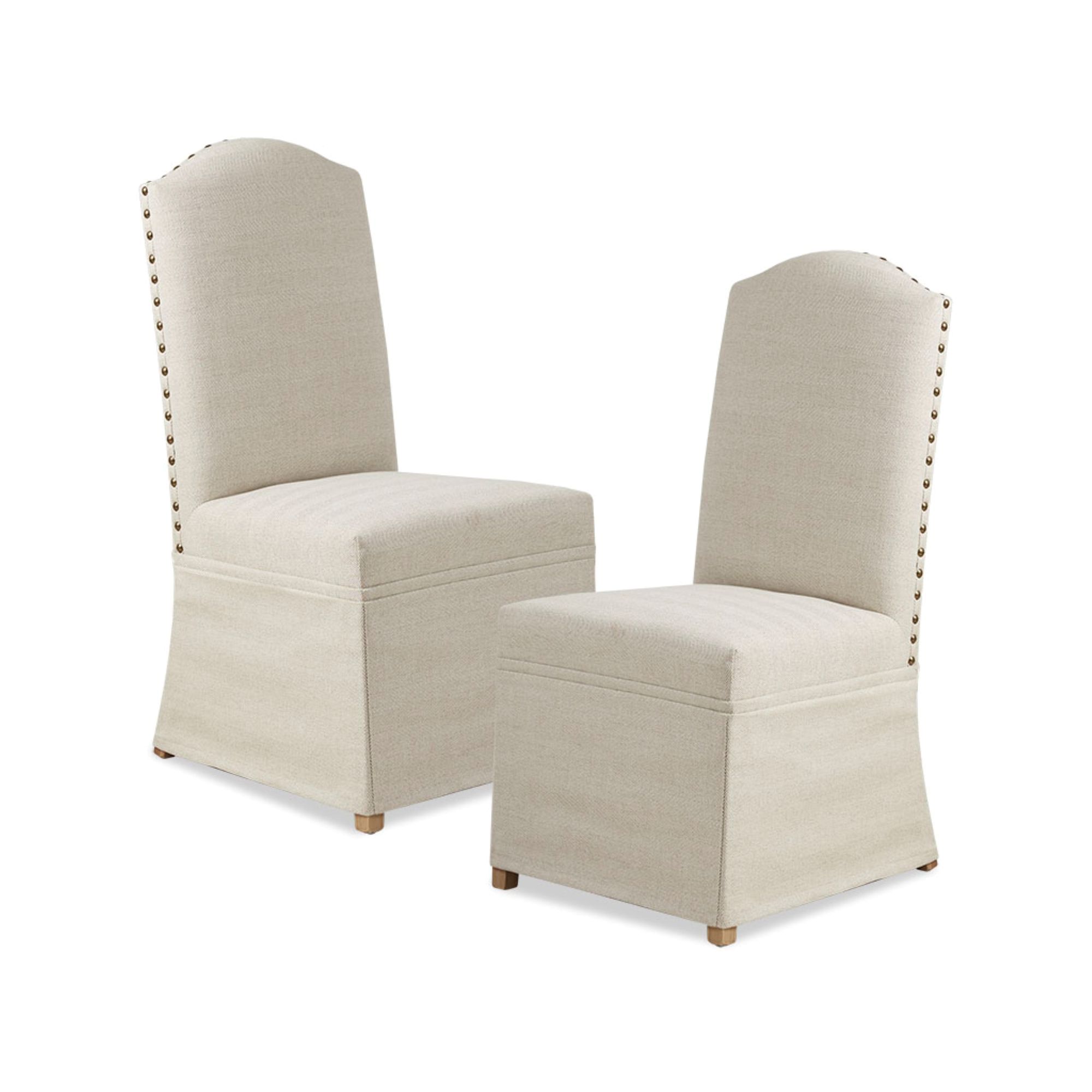 Foster Set of 2 High Back Dining Chairs with Skirts