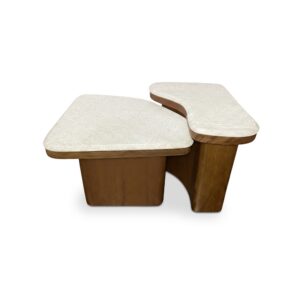 Abi Nesting Coffee Table Beige Cosmos Marble from Moe