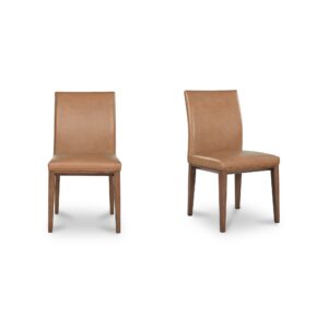 Frankie Dining Chair Tan Leather-Set Of Two from Moe
