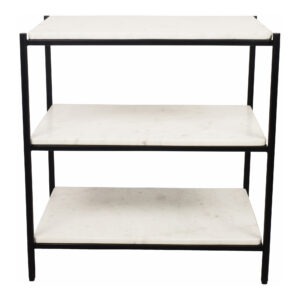 Trine Nightstand White Marble from Moe