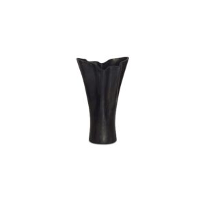 Yeri Cast Aluminum Vase Black from Moe