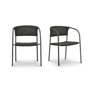 Zola Outdoor Dining Chair Dark Brown-Set Of Two from Moe