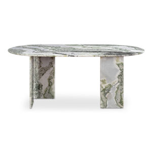 Celia Oval Dining Table Green Onyx Marble from Moe