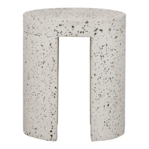 Lyon Outdoor Stool White Terrazzo from Moe