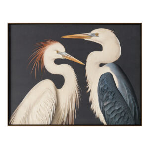 Two Cranes Framed Painting from Moe