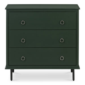 Reagan 3 Drawer Nightstand Deep Green from Moe