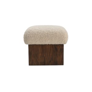 Serge Ottoman Cream Faux Shearling from Moe