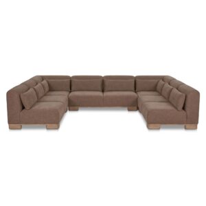 June U Shaped Modular Sectional Dark Brown from Moe