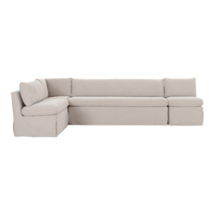 Fable Slipcover Dining Banquette L-Shape Beige 125.5 in. from Moe