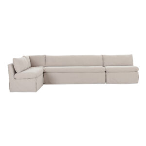 Fable Slipcover Dining Banquette L-Shape Beige 139.5 in. from Moe